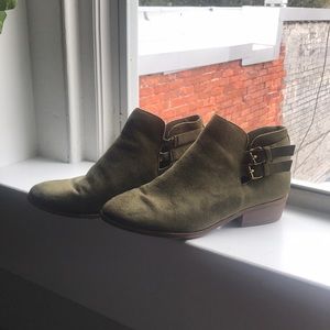 Olive green low booties